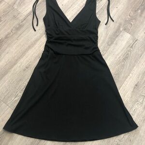 Xtraordinary Black V-Neck Mini Dress with Tie Shoulders